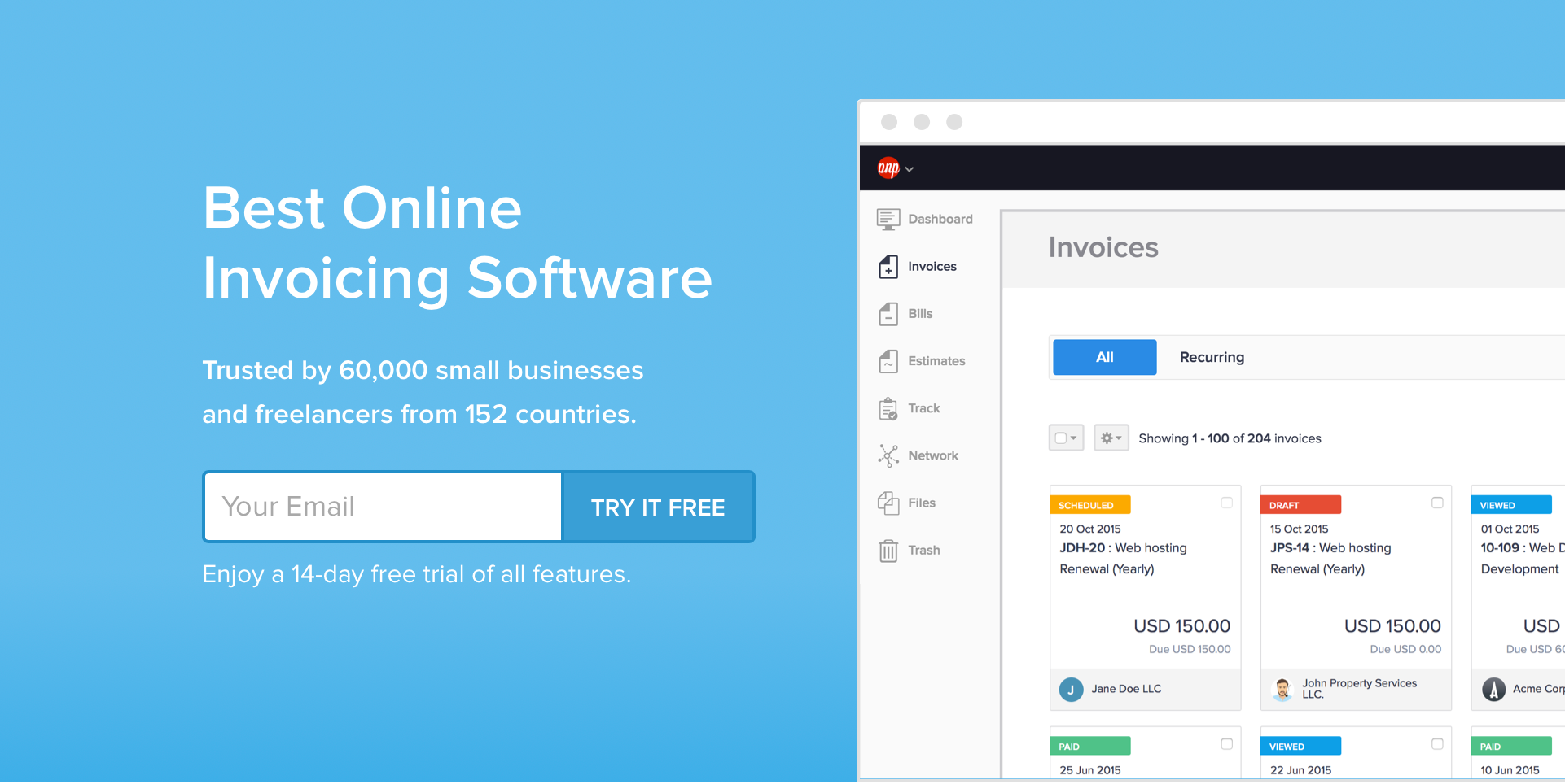 Opzione di prova gratuita su Hiveage.com