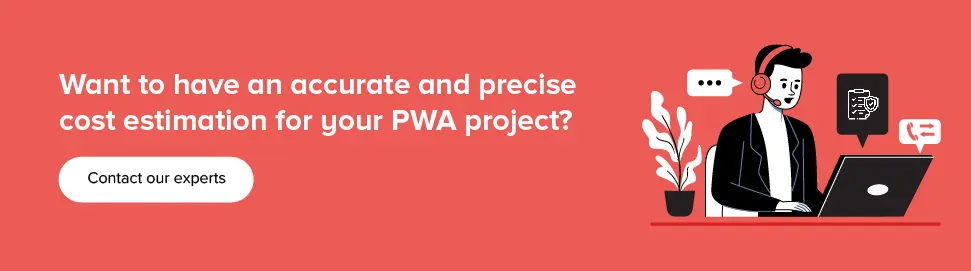 estimativa de custo para o seu projeto PWA