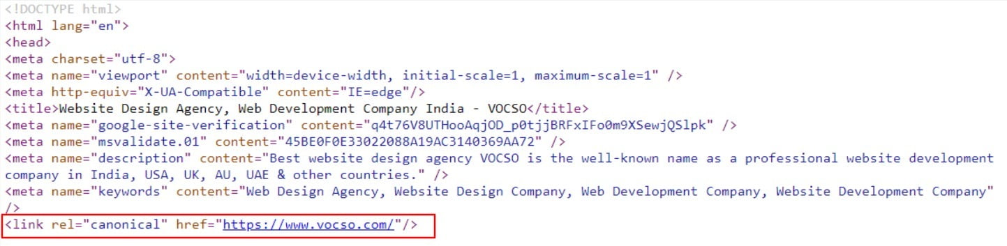 auditoria de URL canônica