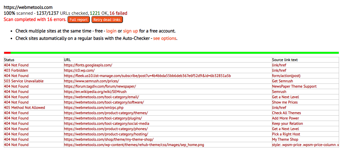 BrokenLink Checker Tool Dead Link Checker
