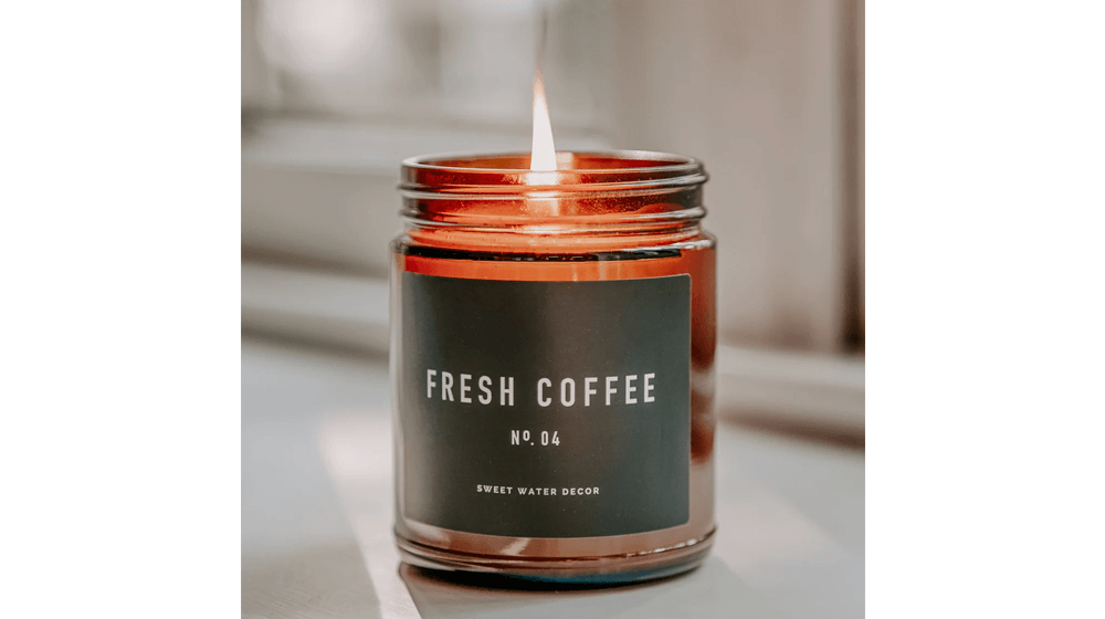 Candela di cera di soia al caffè fresco