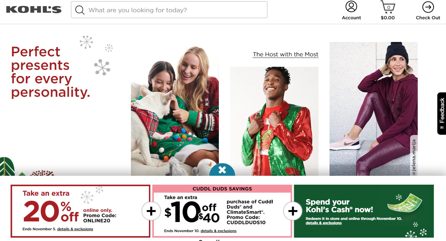 Kohls Landingpage