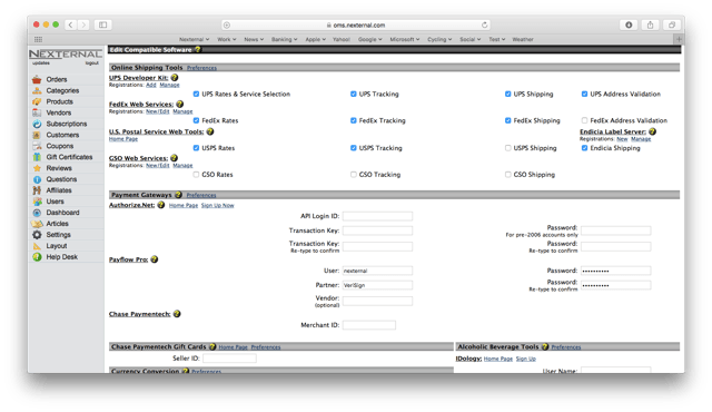 Nexternal ソフトウェア