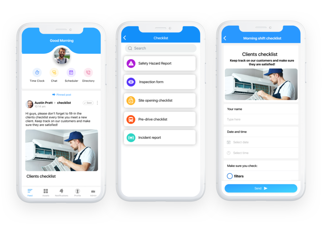 HVAC 온라인 체크리스트 및 양식 앱