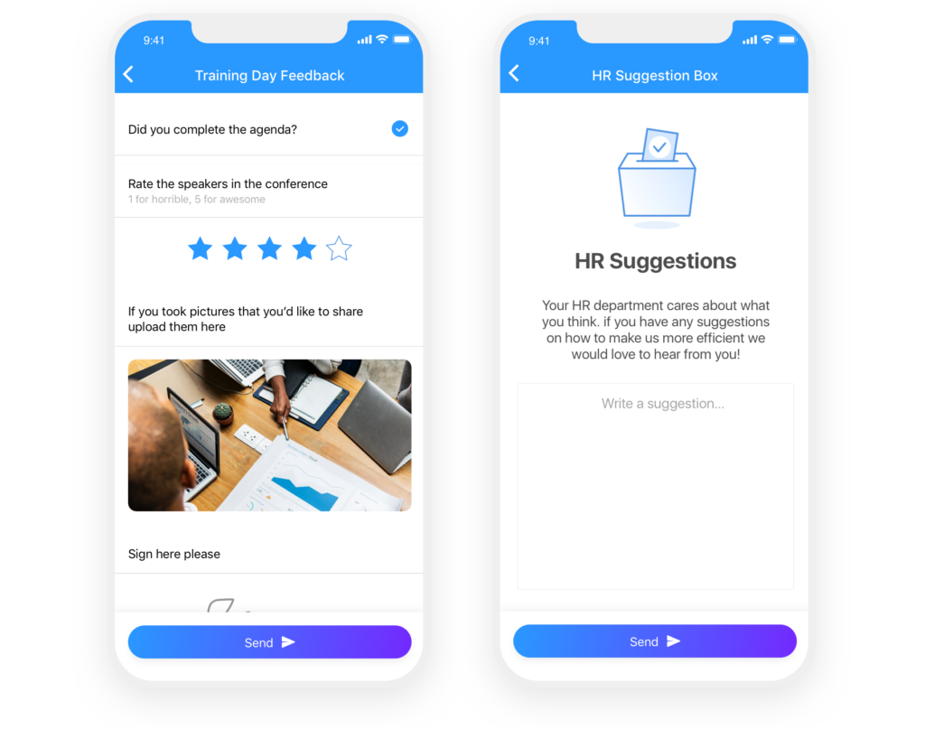 従業員トレーニング アプリのフィードバック