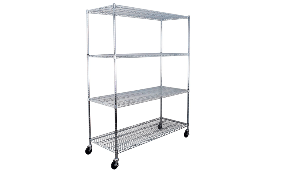 SafeRacks NSF-zertifiziertes, handelsübliches, verstellbares 4-stöckiges Regal aus Stahldraht