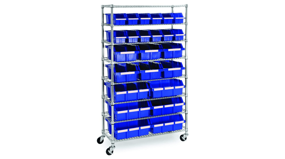 Seville Classics Commercial 8-Tier UltraZinc, Blau NSF 24-Bin-Rack-Lagersystem