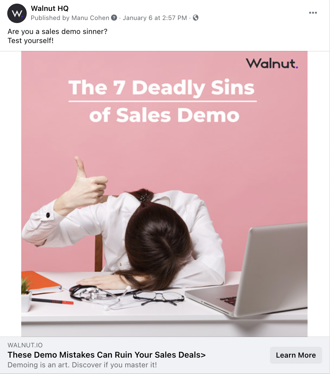 Media społecznościowe - Udostępnianie bloga Orzech - Błędy w demo sprzedaży