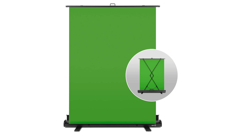 Elgato Green Screen - Panneau d'incrustation chroma pliable pour la suppression de l'arrière-plan avec cadre à verrouillage automatique, tissu vert chroma infroissable