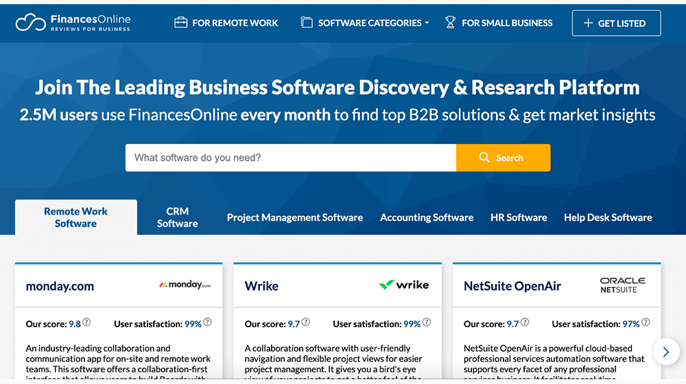 Avis sur le logiciel FinancesOnline