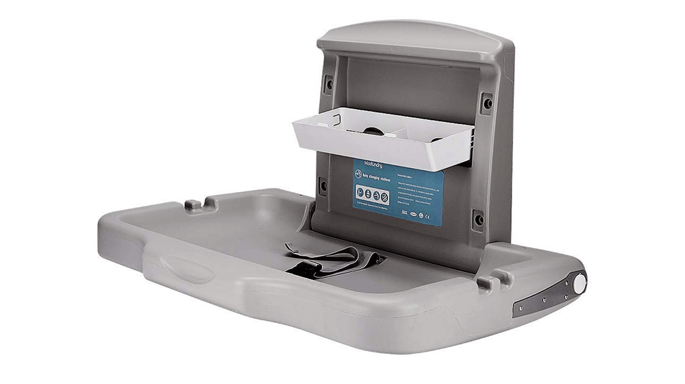 Estação de troca de fraldas dobrável Modundry - Montagem na parede horizontal