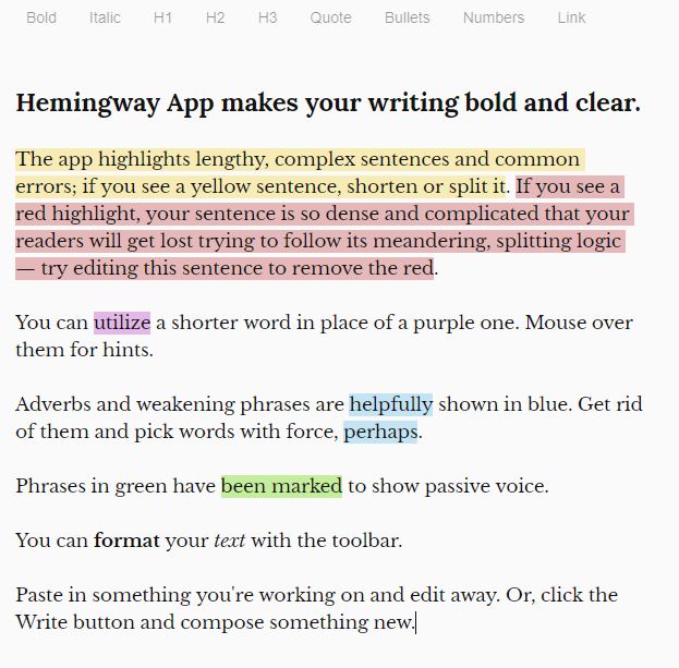 Application Hemingway