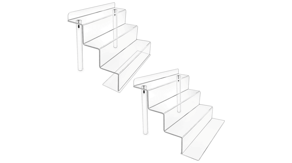 Акриловые подставки Masqudo 2 в 1. Акриловая подставка для дисплея с полкой для Amiibo Funko POP Figures Подставка для кексов для столешницы шкафа Стол