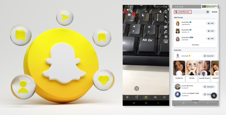 Suchen Sie auf Snapchat nach Butterflies Lens