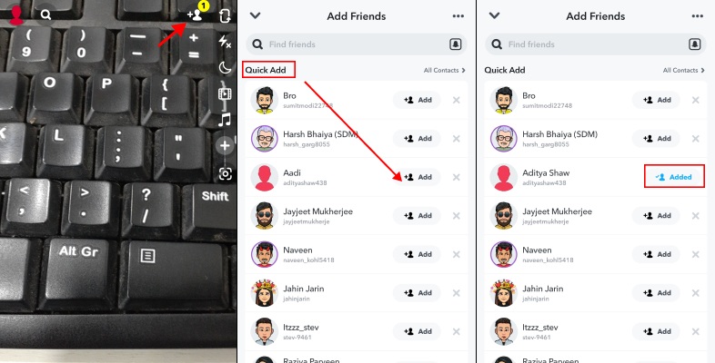 Snapchatクイック追加を使用して新しい人を追加する方法?