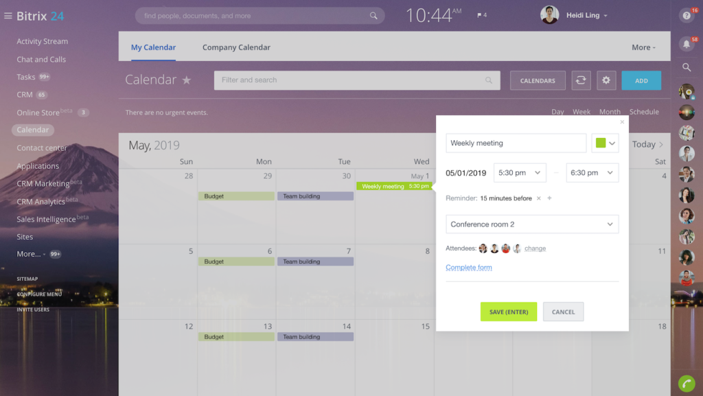 App per la gestione degli eventi Bitrix24