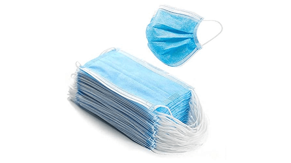 使い捨てフェイスマスク-50PCS-家庭用およびオフィス用-3層通気性と快適なフィルター安全マスク