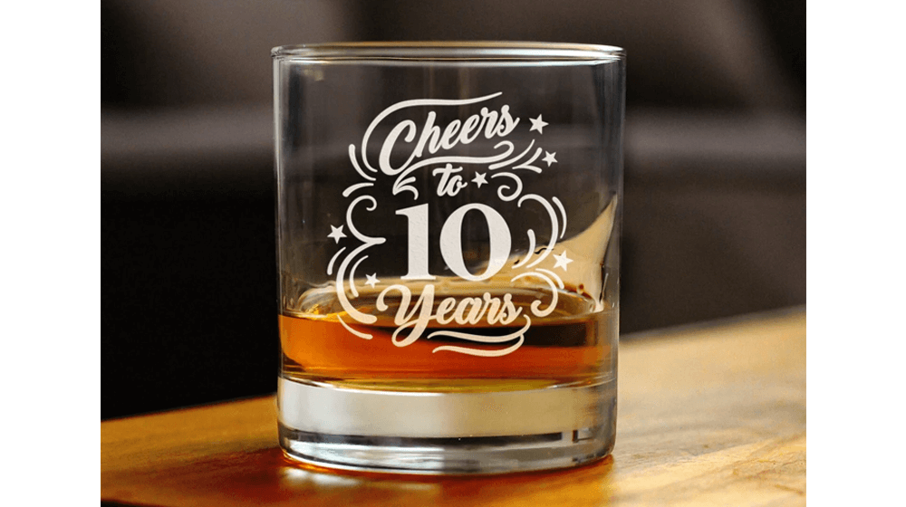 Cheers to 10 Years - 10オンス ロックグラス