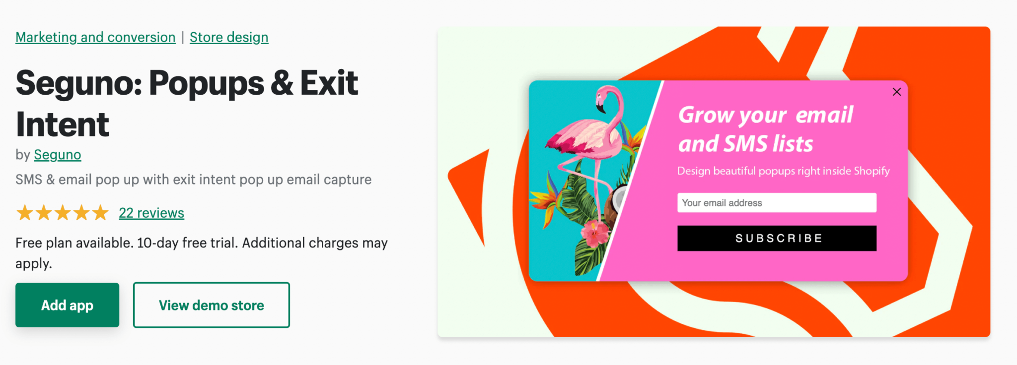 приложение seguno apge shopify