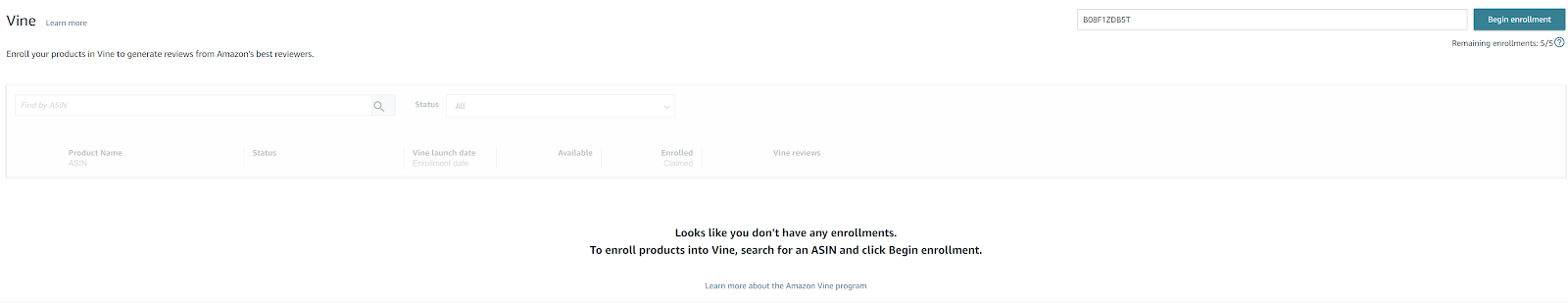 อเมซอน เถาอินพุต ASIN