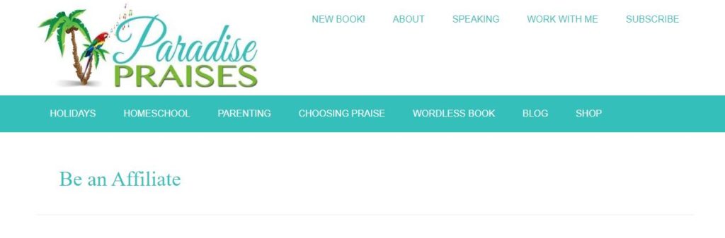 Melhores programas de afiliados cristãos Paradise Praises