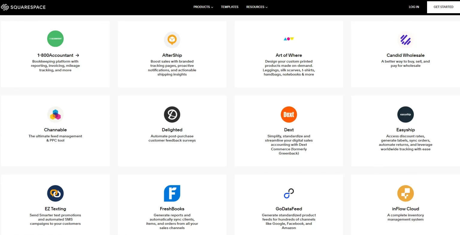 ملحقات Squarespace