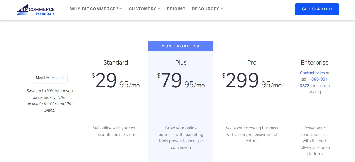 Preços do BigCommerce