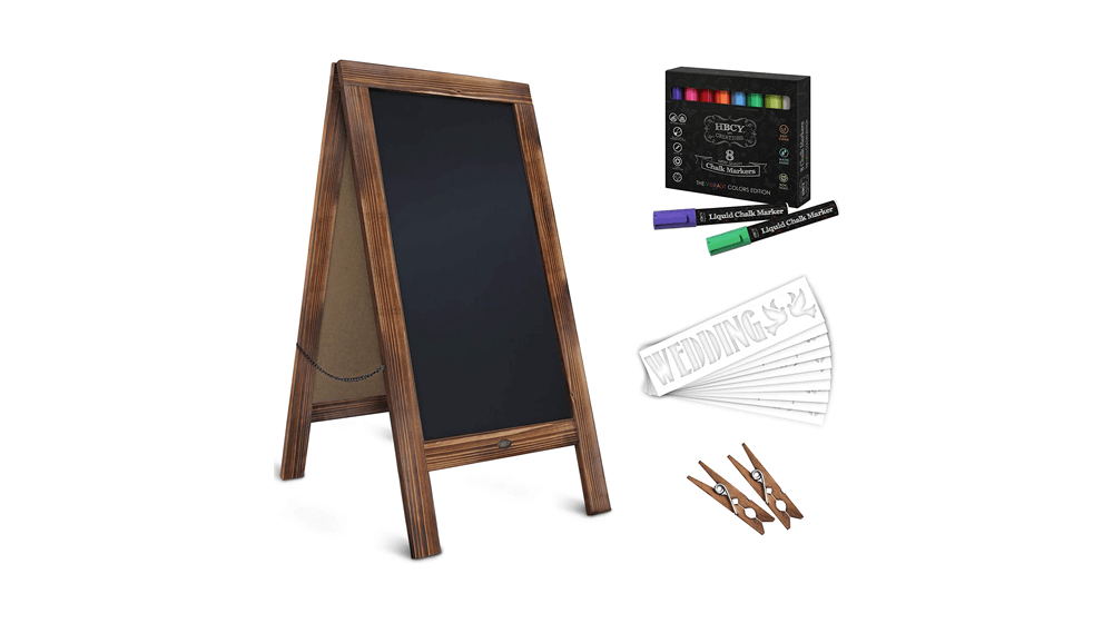 Набор классной доски с магнитной А-образной рамкой в ​​деревенском стиле Deluxe