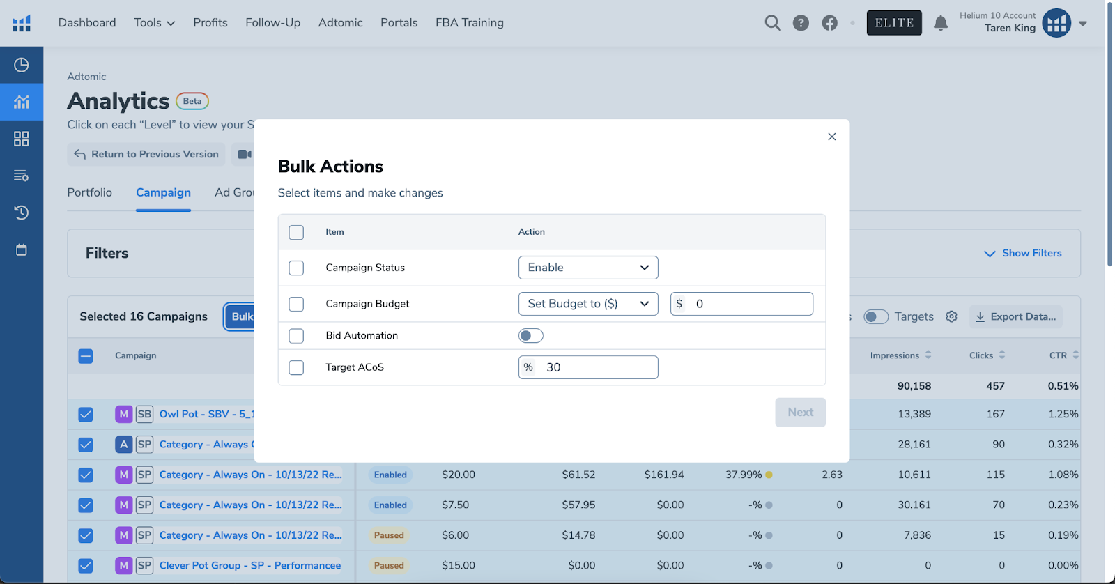 ฮีเลียม 10 Adtomic Bulk Actions