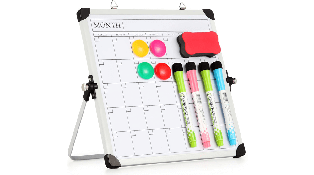 ไวท์บอร์ดกระดานลบแห้งขนาดเล็กพร้อมปฏิทินตารางรายเดือน