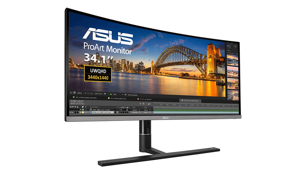 ASUS ProArt PA34VC 34인치 커브드 모니터 Uwqhd 100Hz HDR-10 IPS 아이 케어