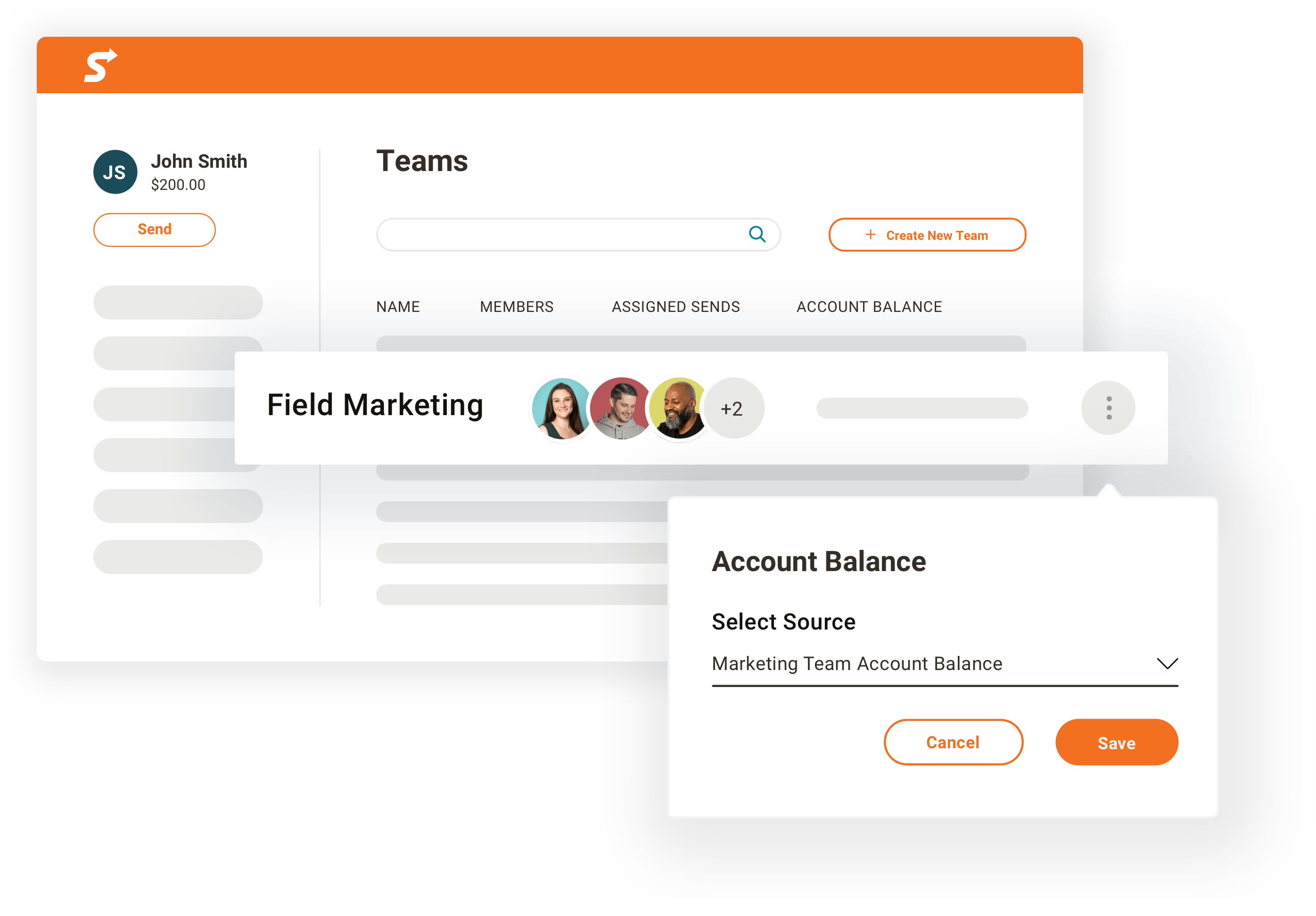 Sendoso Platform - User Management Screenshot