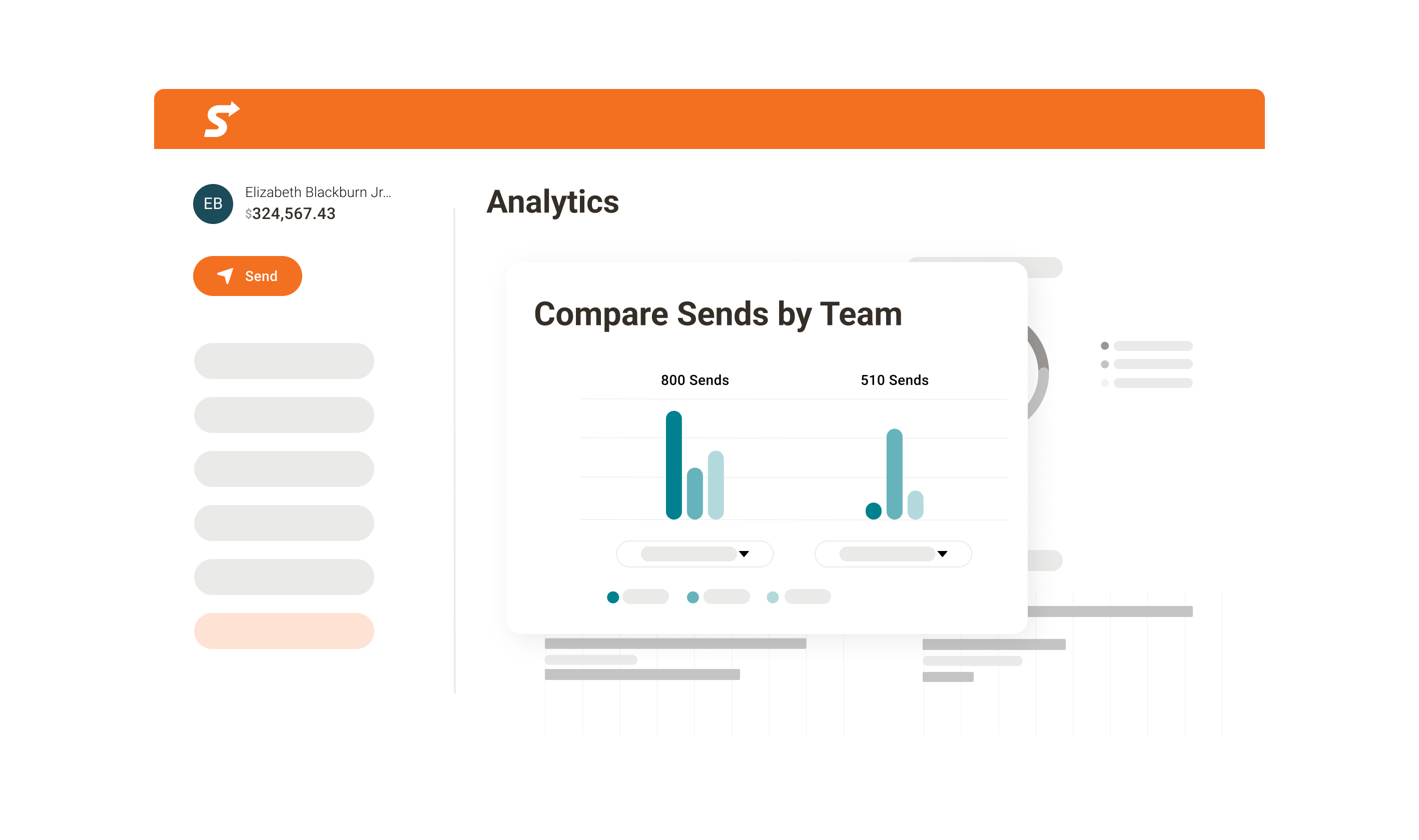 Sendoso Platform - Send and Spend Analytics Screenshot