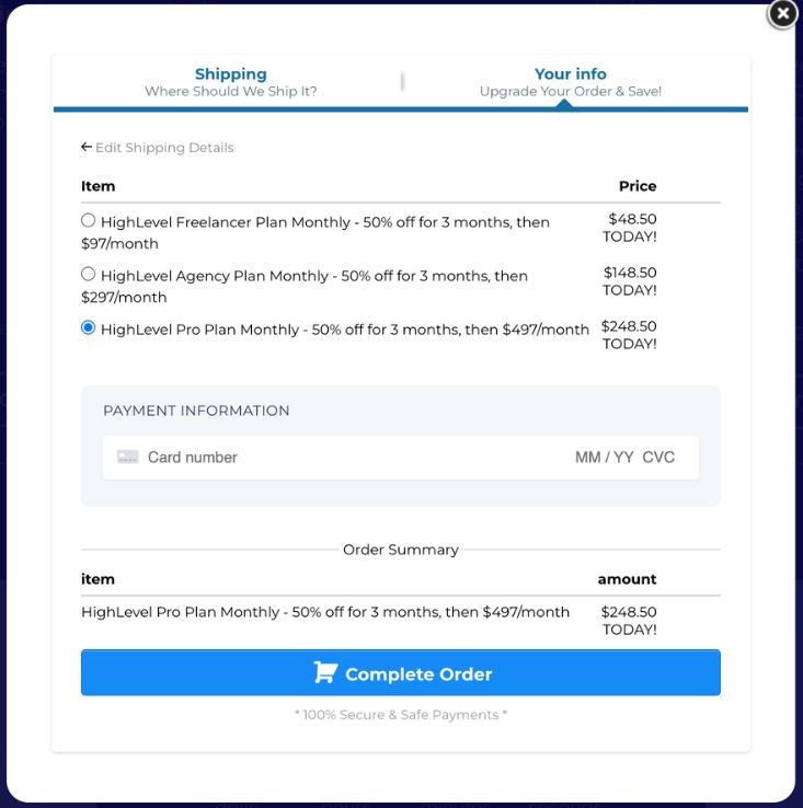 Wybierz plan gohighlevel na czarny piątek