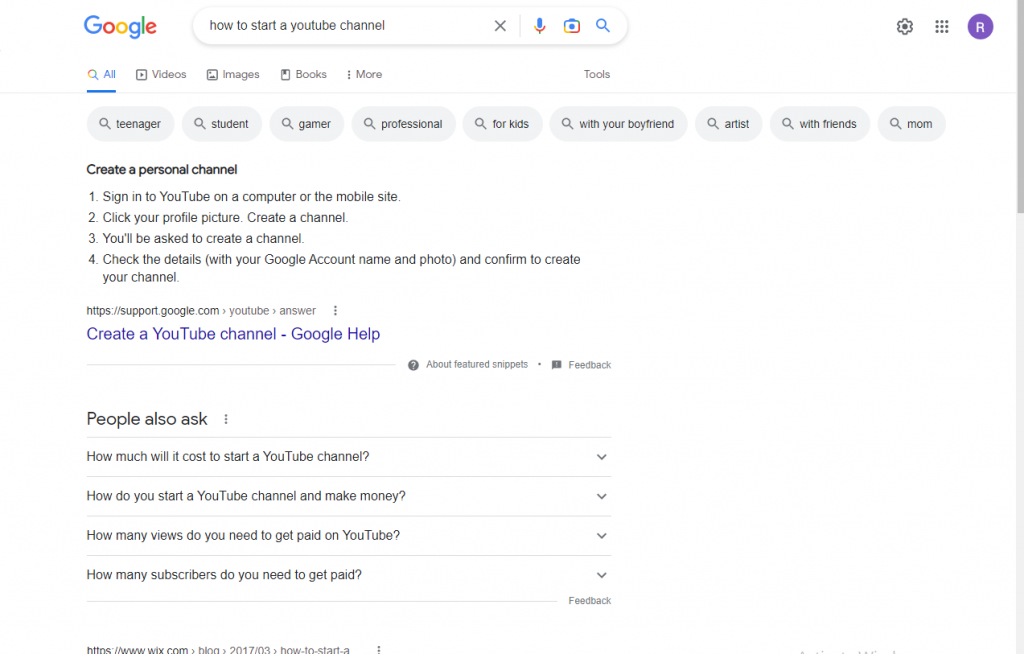Durchsuchen Sie Google nach weiteren Fragen