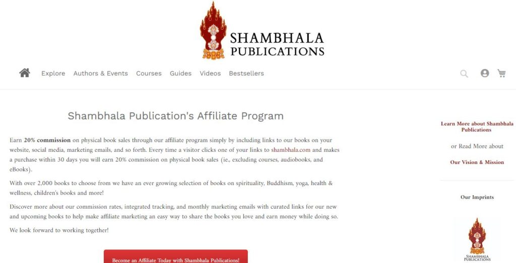 Les 15 meilleurs programmes d'affiliation de méditation Shambhala Publications