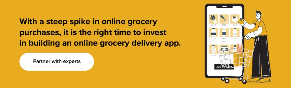 crea un'app per la consegna di generi alimentari online