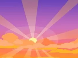 Ein leuchtender Sonnenuntergang in Korallen-, Flieder- und Rosatönen, während Sonnenstrahlen und Wolken am Himmel interagieren, als Metapher für die Leistungsfähigkeit und den facettenreichen Wert von Cloud Computing.