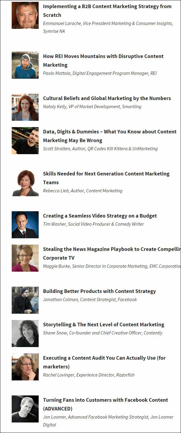 Un esempio di screenshot dell'utilizzo degli ordini del giorno della conferenza per l'ideazione di rastrellamenti di esperti e la ricerca di possibili intervistati.