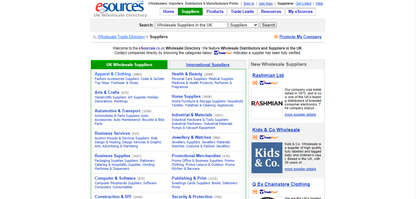 Datenbankkategorien von Ressourcenlieferanten