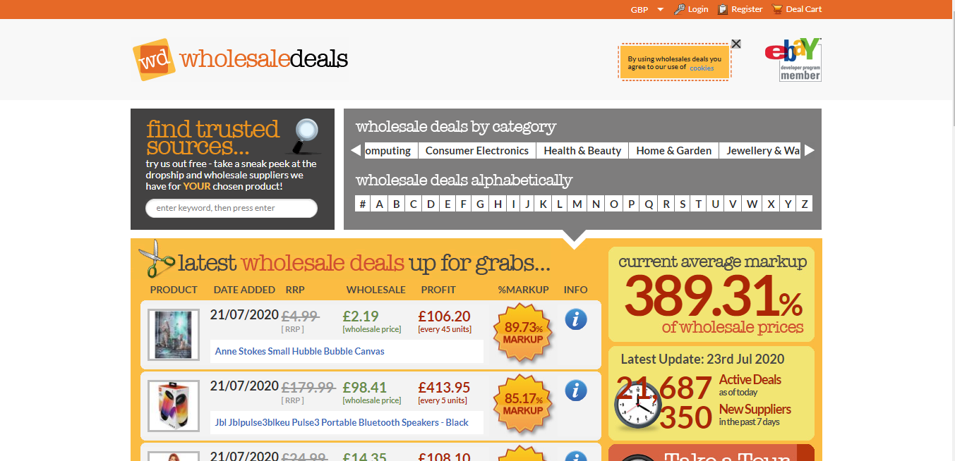 Großhandelsdeals-Schnittstelle