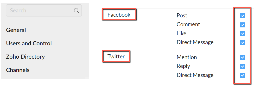 Ustawienia sygnałów