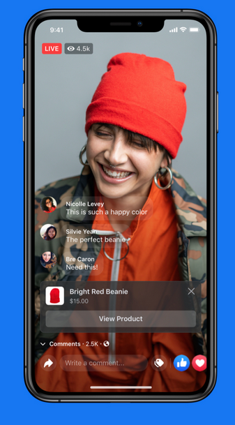Funkcja zakupów na żywo na Facebooku