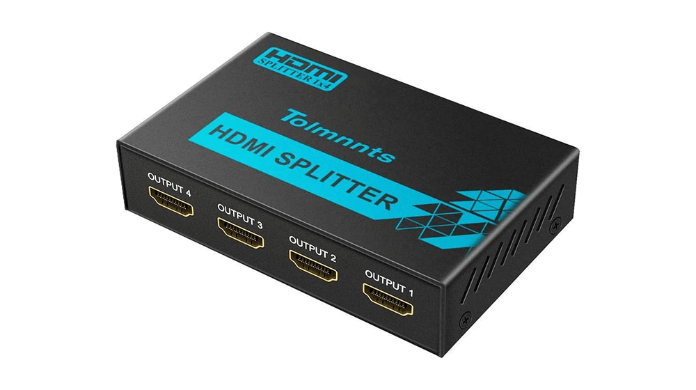 Tolmnnts HDMI Splitter 1 in 4 Out ขับเคลื่อนโดยอะแดปเตอร์ AC