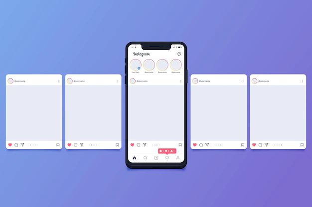 免费矢量 instagram 轮播界面