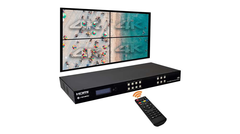 J-Tech Digital 4k 2X2 Video Wall Controller Multiviewer Matrix fără sudură