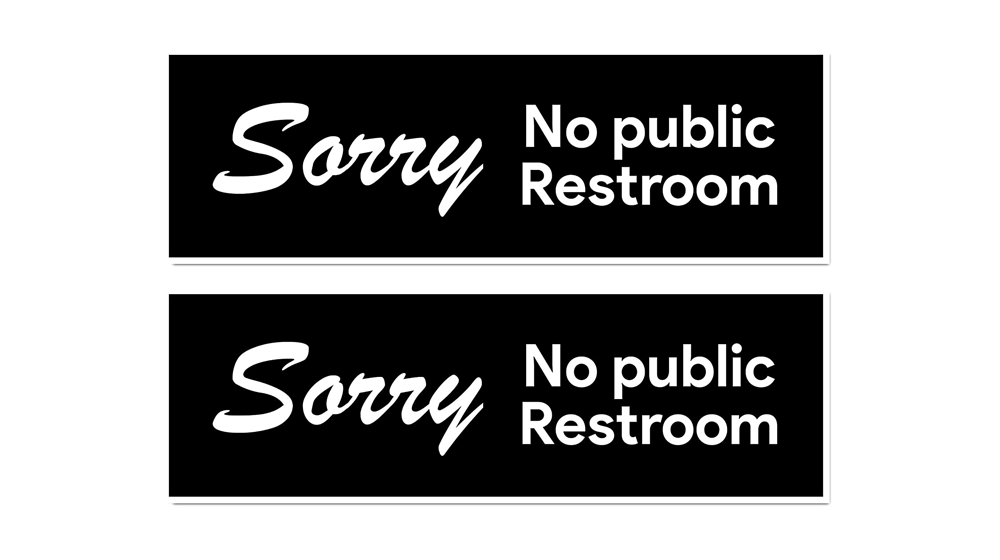 Placas adesivas de nenhum banheiro público