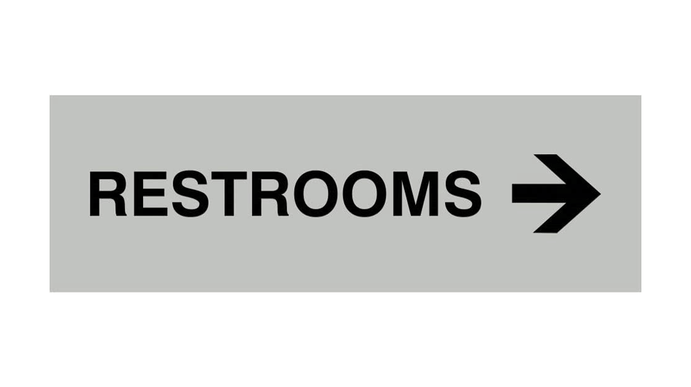 Sinais ByLITA Banheiros básicos Sinal direcional de seta para a direita