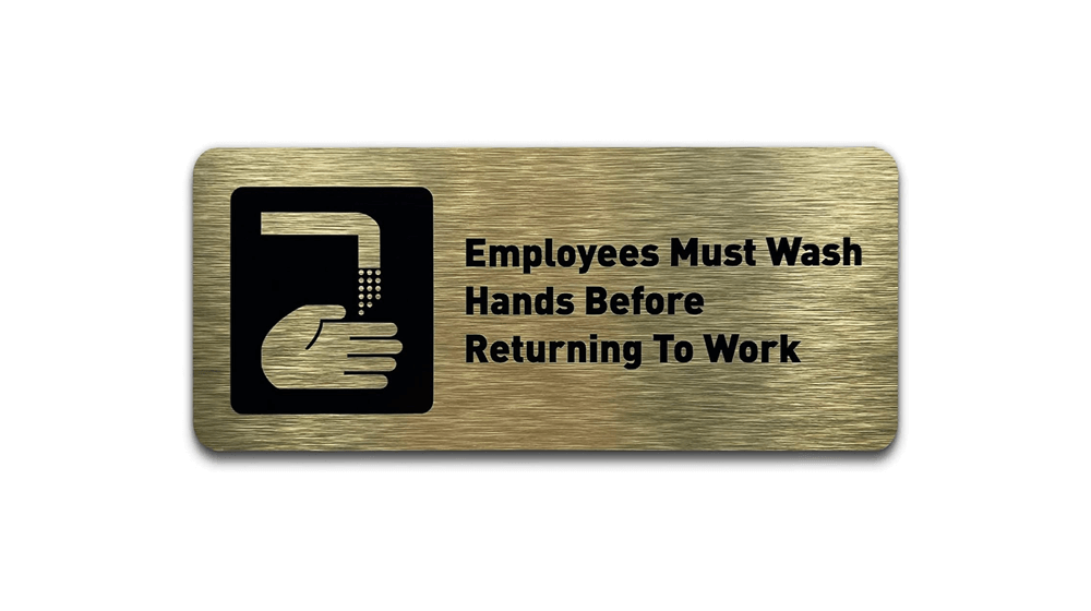 Os funcionários devem lavar as mãos antes de retornar ao trabalho Sinal