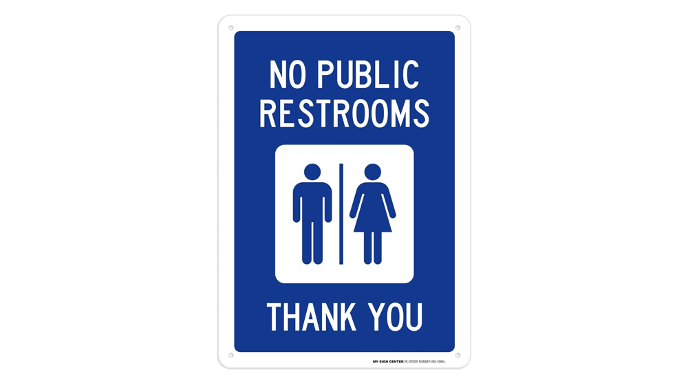 Sinal de proibição de banheiros públicos Sinais de banheiros para empresas